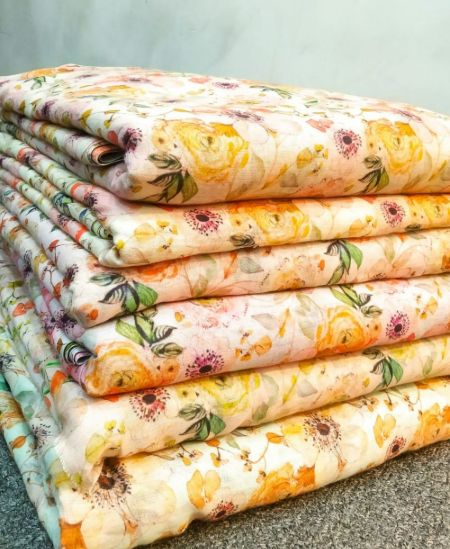 GEORGETTE WITH EMB & PRINTED FABRIC
