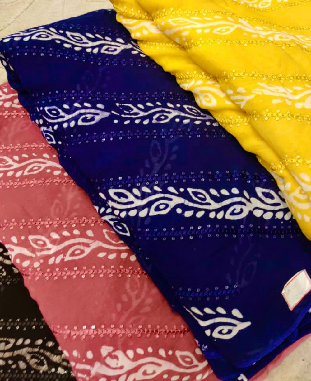 COTTON SILK WITH BANDHNI PRINT