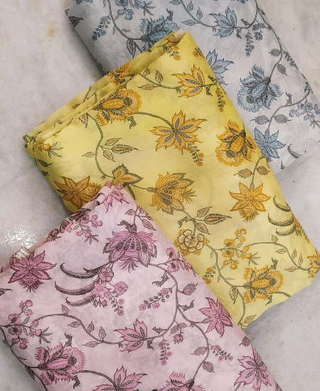 CHANDERI SILK PRINTED FABRIC