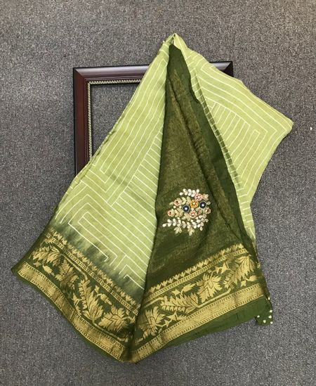Munga Silk With Zari Board Saree