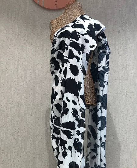 Muslin Printed with Self Strips Fabric
