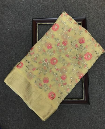 Organza Embroidery Saree