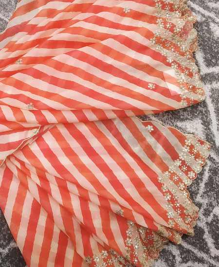 Organza Printed Dupatta with Embroidery